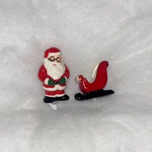 Santa and Sleigh Cake Toppers - Nora Fleming